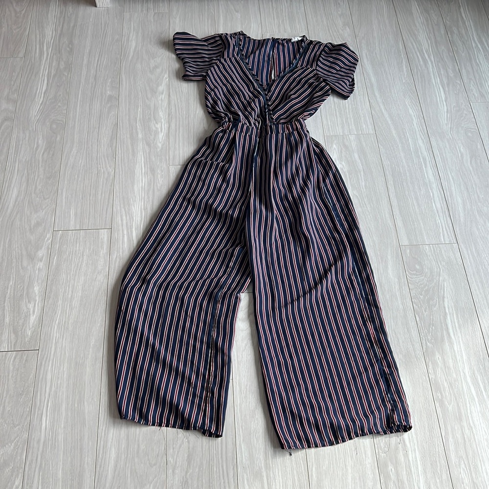 Red blue and white jumpsuit